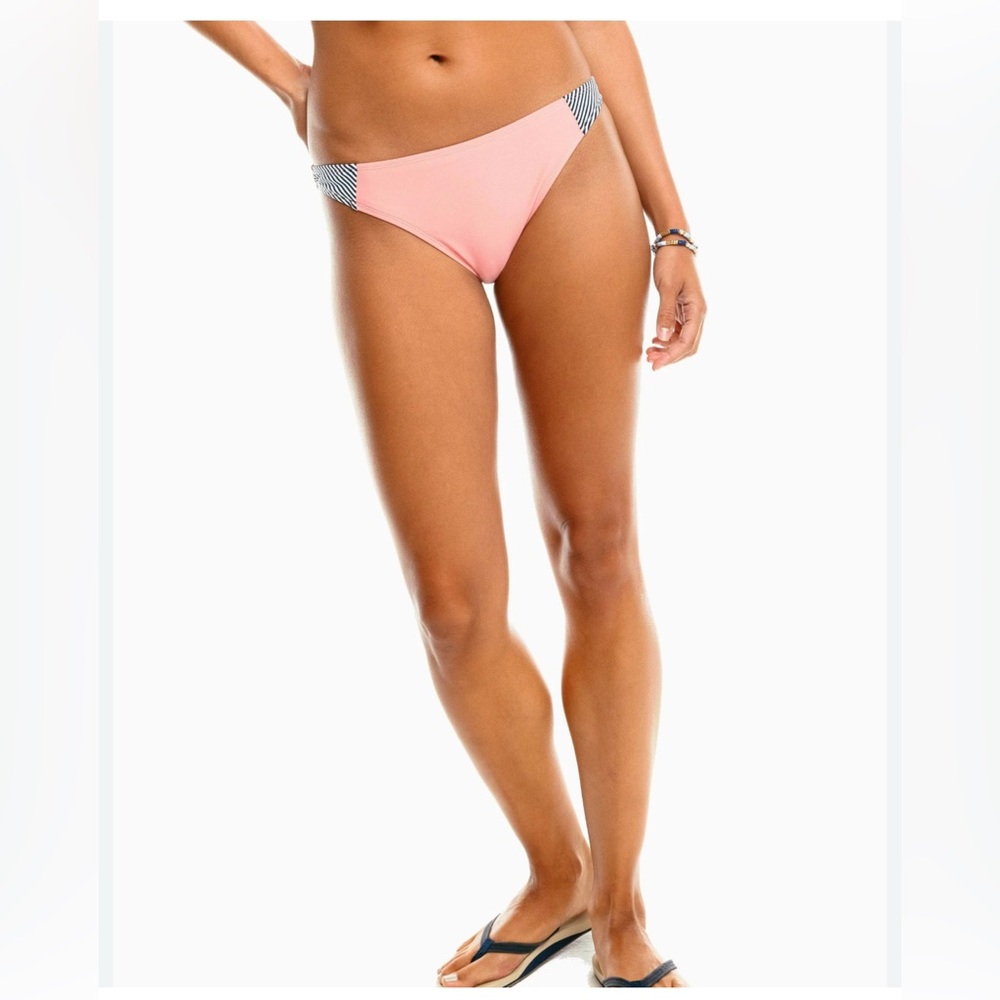 NWT Southern Tide Seersucker Side Panel Bikini Bottoms in Citrus Punch